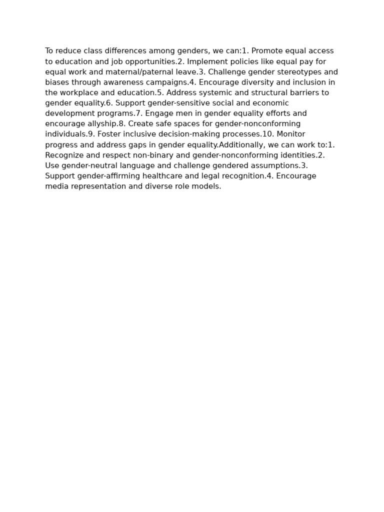 Strategies for Gender Equality and Inclusion | PDF