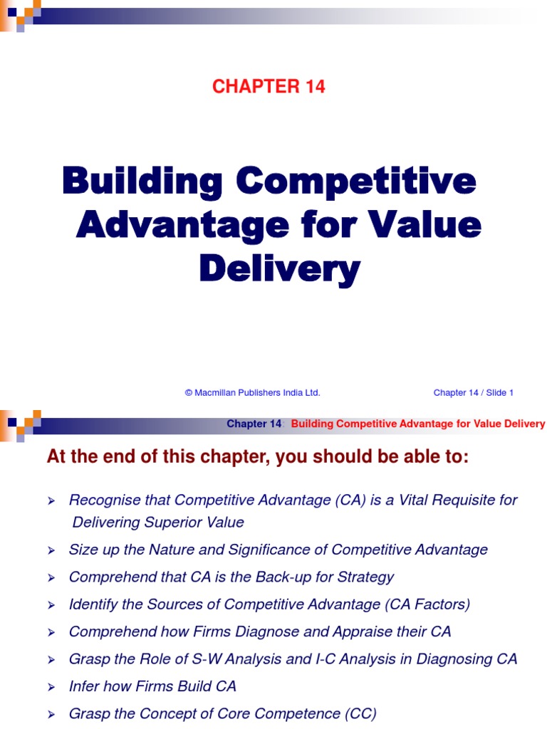 Ch14 Building Competitive Advantage For Valuie Delivery | PDF ...