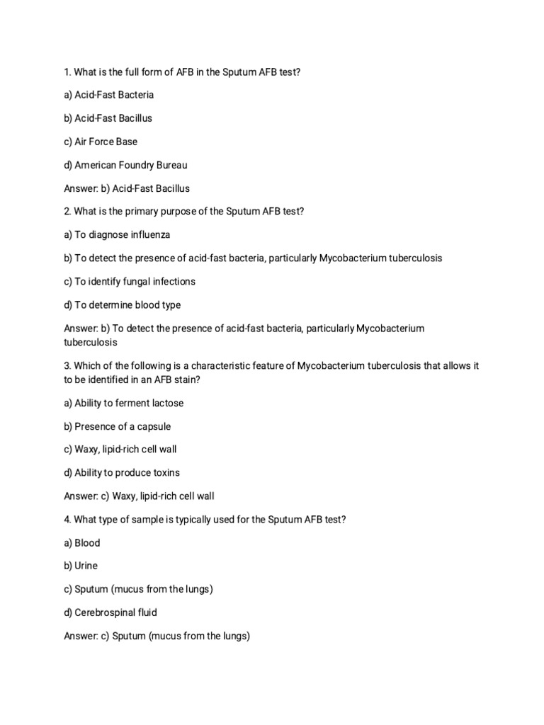 Understanding Sputum AFB Test Results | PDF