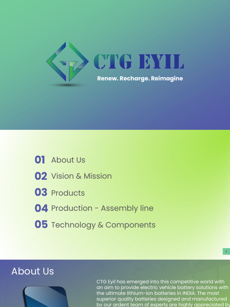 CTG Eyil: EV Battery Solutions in India | PDF | Electrical Engineering ...