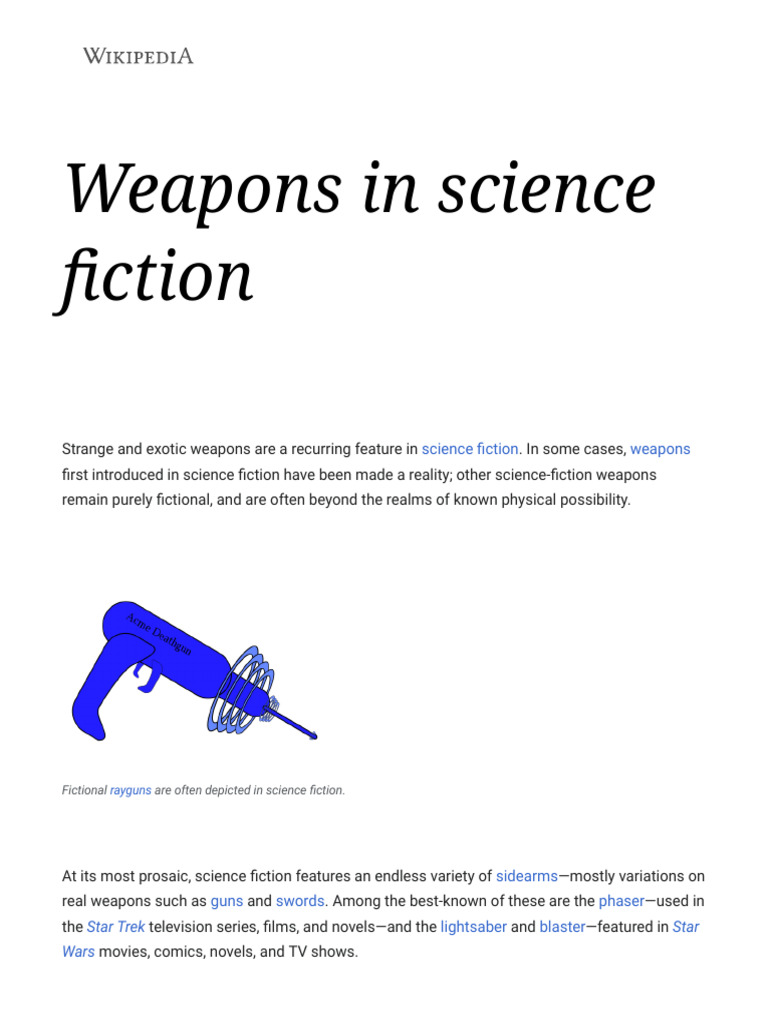 Science Fiction Weapons Overview | PDF