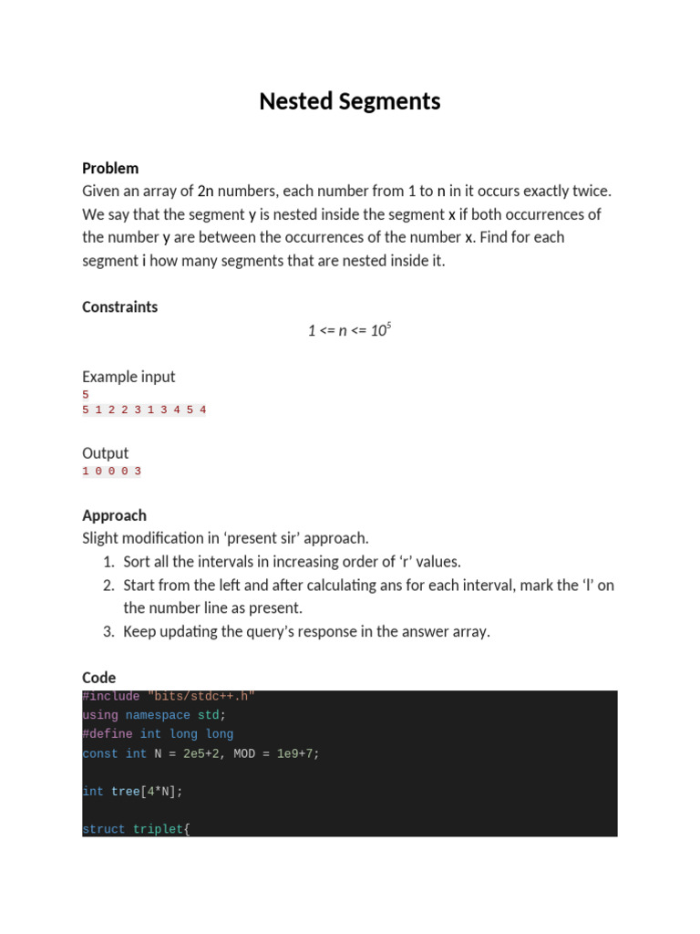 Counting Nested Segments in Arrays | PDF