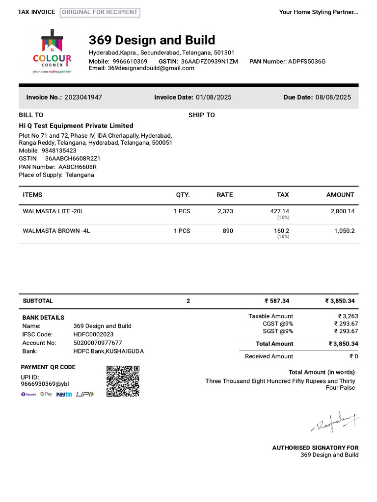 2023041947-Sales Invoice-Hi Q Test Equipment Private Limited | PDF ...