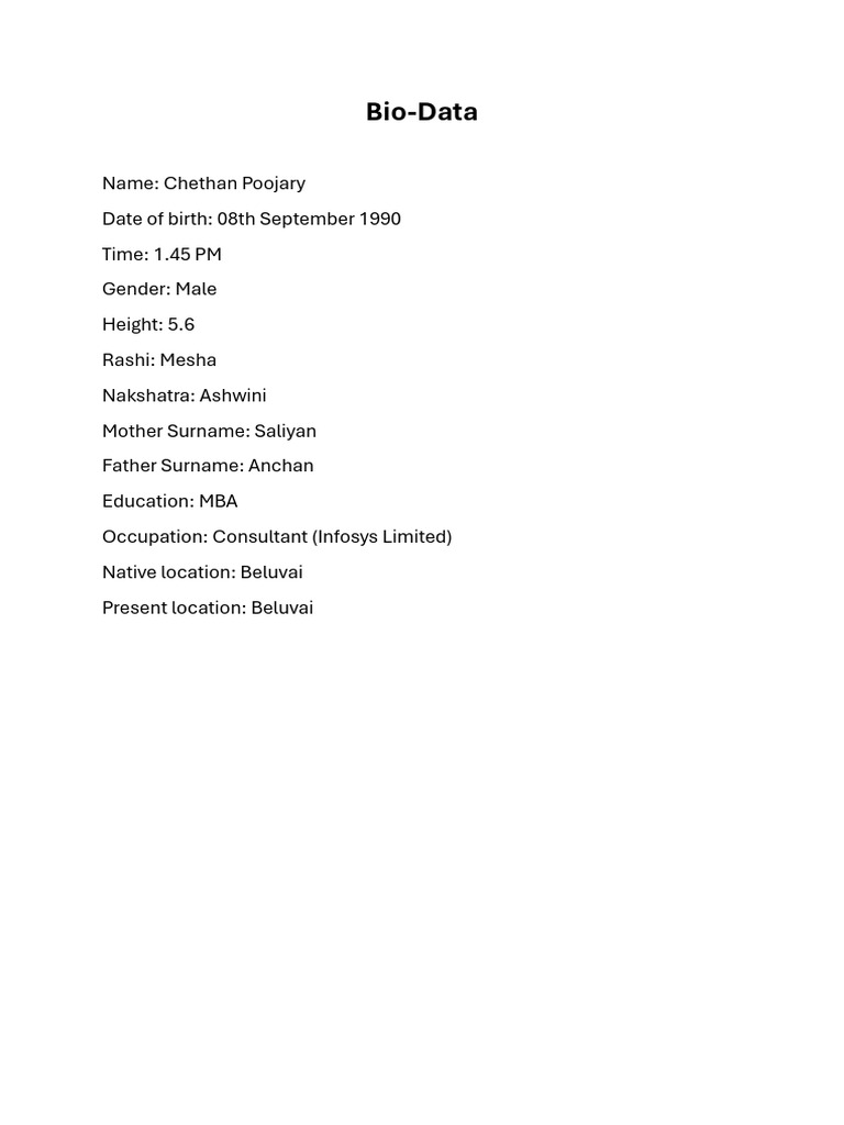 Bio Chethan | PDF