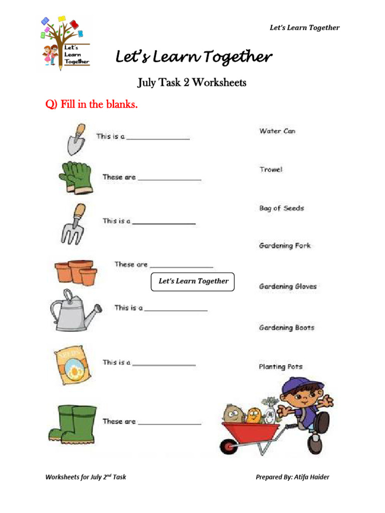 July Worksheets for Learning Activities | PDF