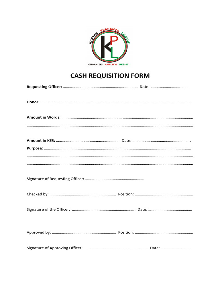 Cash Requisition Form Template | PDF