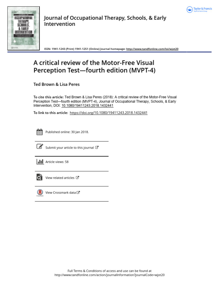 Critical Review of MVPT-4 Assessment | PDF | Validity (Statistics ...