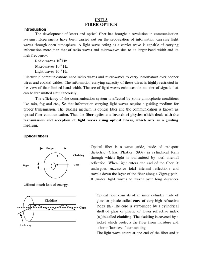 Fiber Optics: Unit 3 | PDF | Optical Fiber | P–N Junction