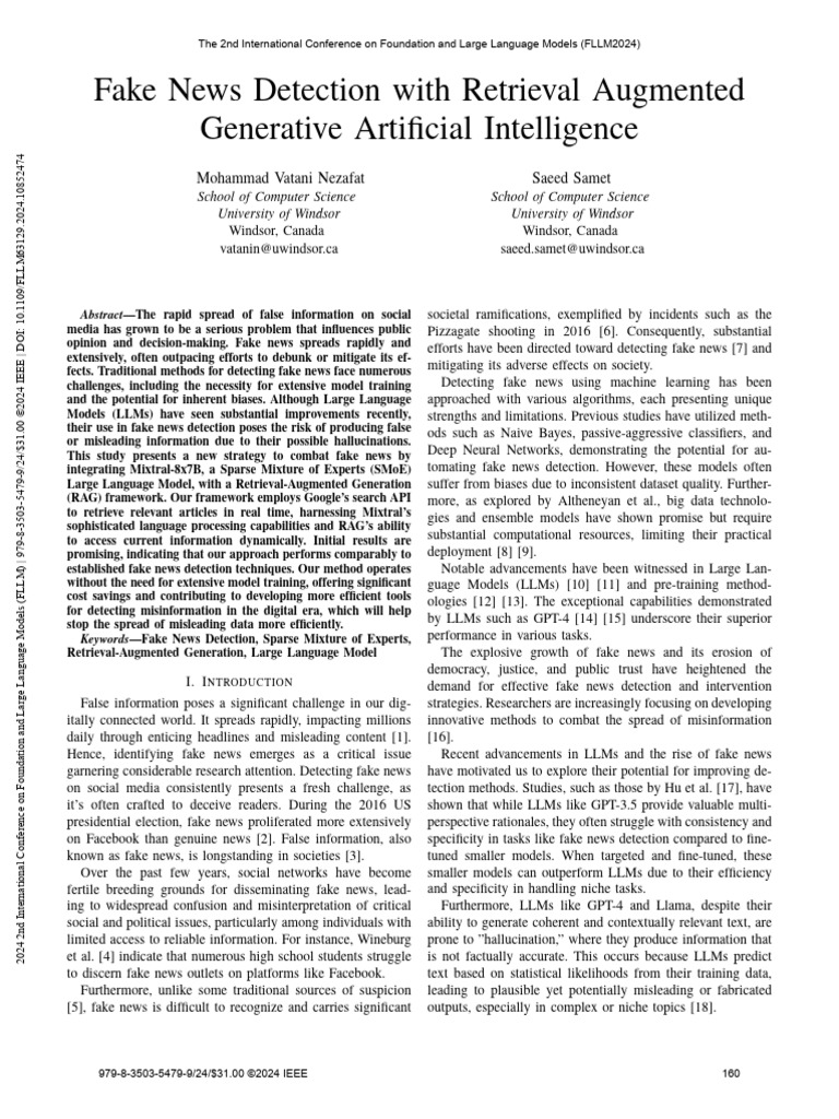 Fake News Detection With Retrieval Augmented Generative Artificial ...