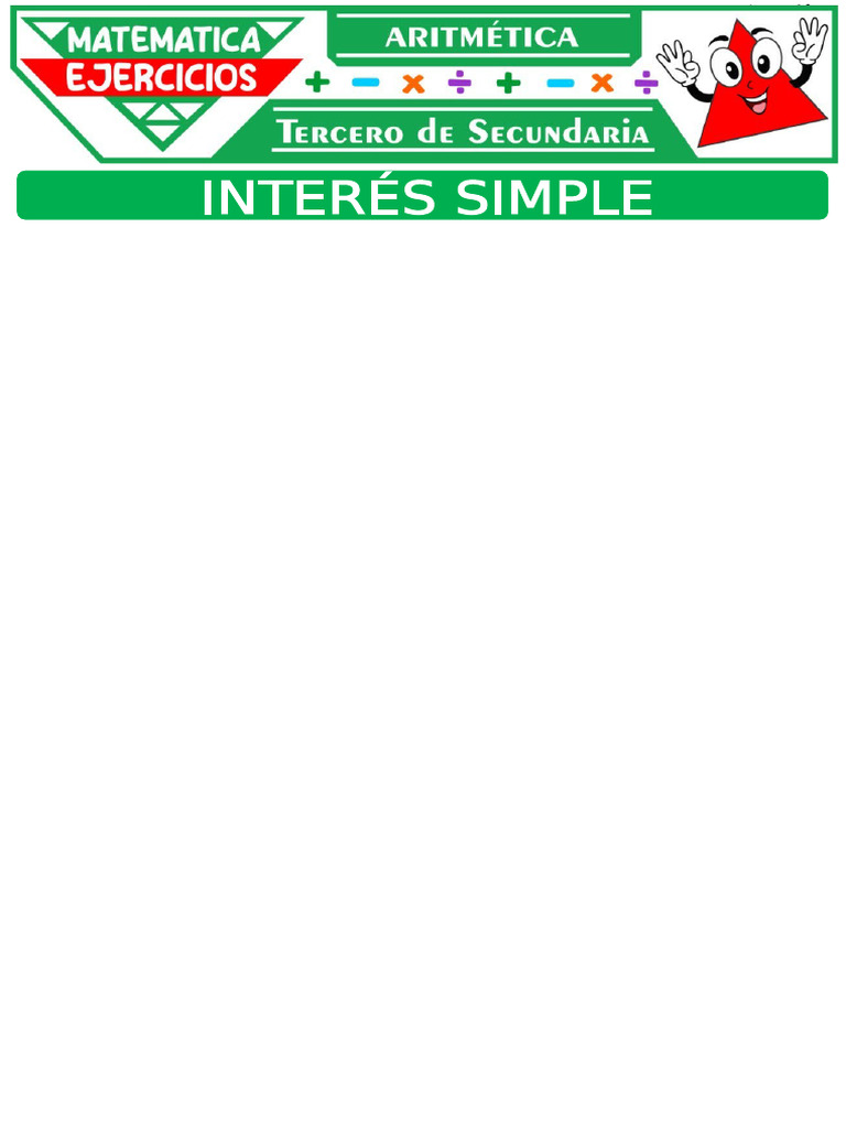 Ejercicios de Interés Simple para Secundaria | PDF