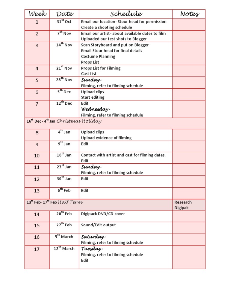 Schedule | PDF