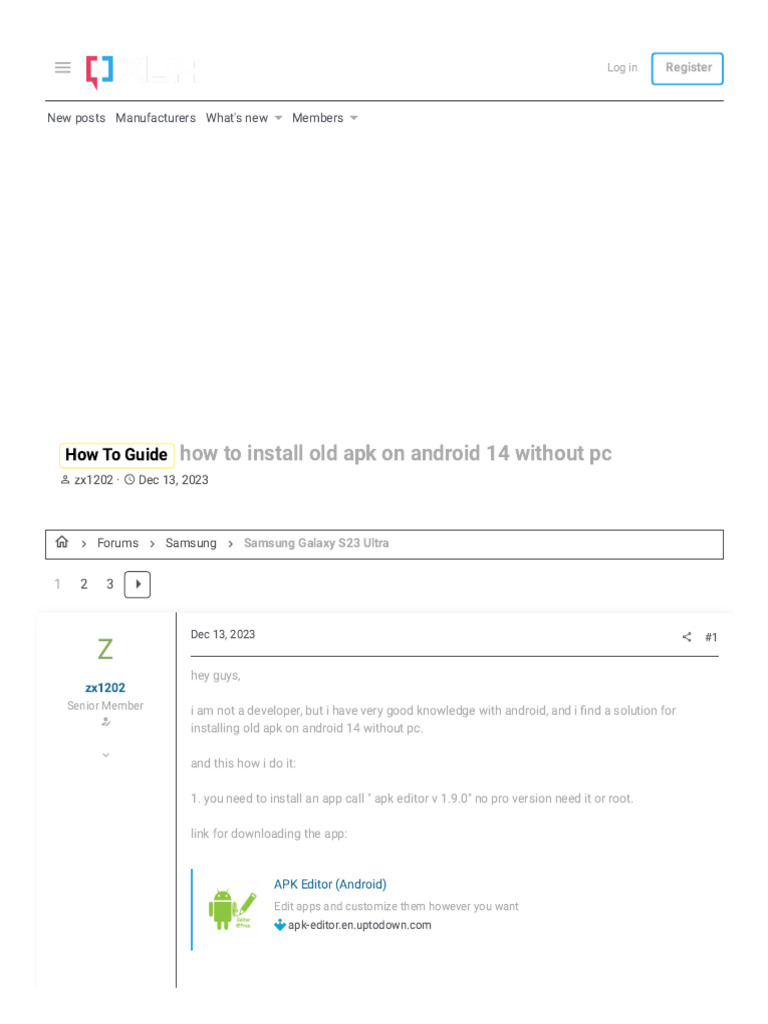 How to Guide - How to Install Old Apk on Android 14 Without Pc _ XDA ...
