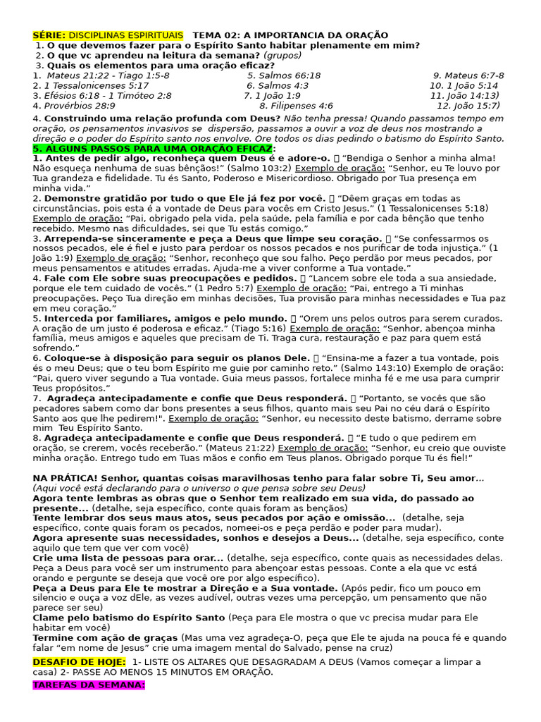 Importância da Oração e Como Orar | PDF | Oração | Pecado