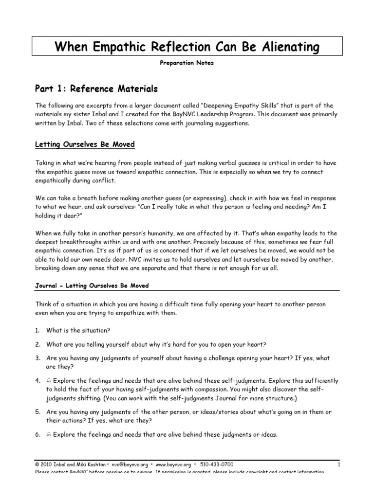 Empathy Skills: Reflection & Expression | PDF | Empathy | Cognition