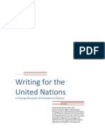 Writing For The United Nations: A Training Manual For UN Volunteers in Pakistan