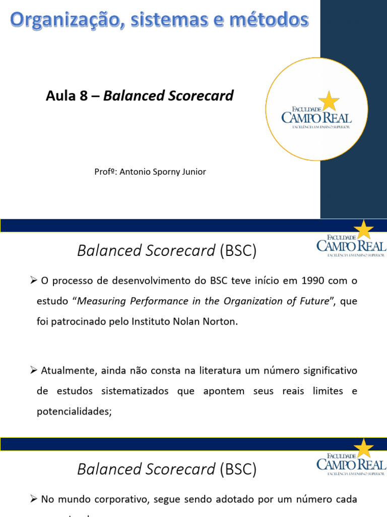 Entendendo o Balanced Scorecard (BSC) | PDF