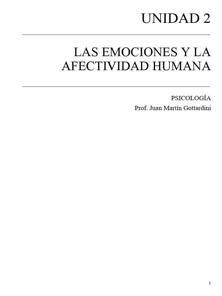 Emociones y Afectividad Humana en Psicología | PDF | Las emociones ...