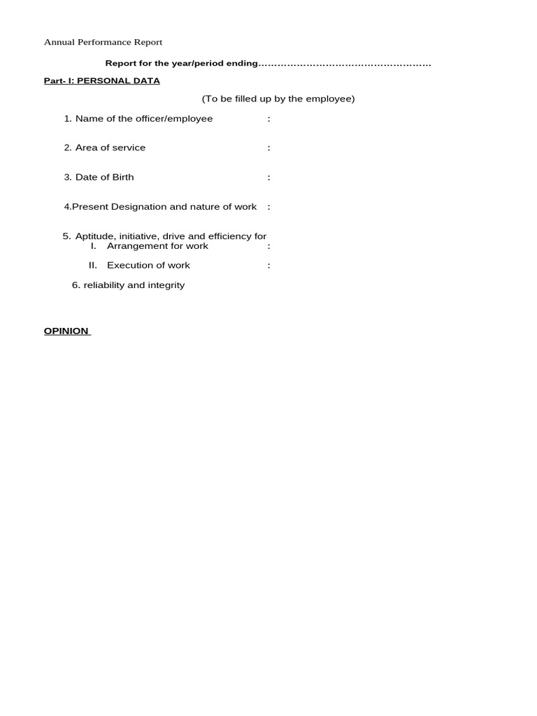Annual Performance Review Template | PDF