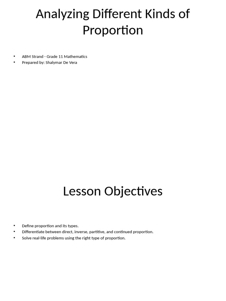 Understanding Types of Proportions | PDF