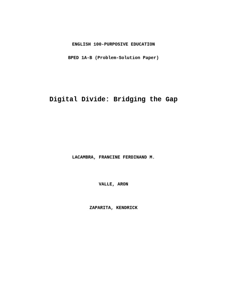 Bridging the Digital Divide in the Philippines | PDF | Internet Access ...