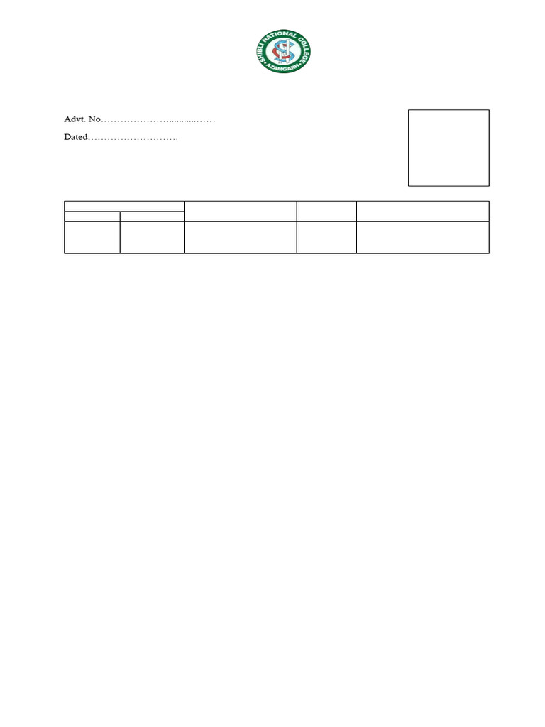 Assistant Professor Application Form | PDF
