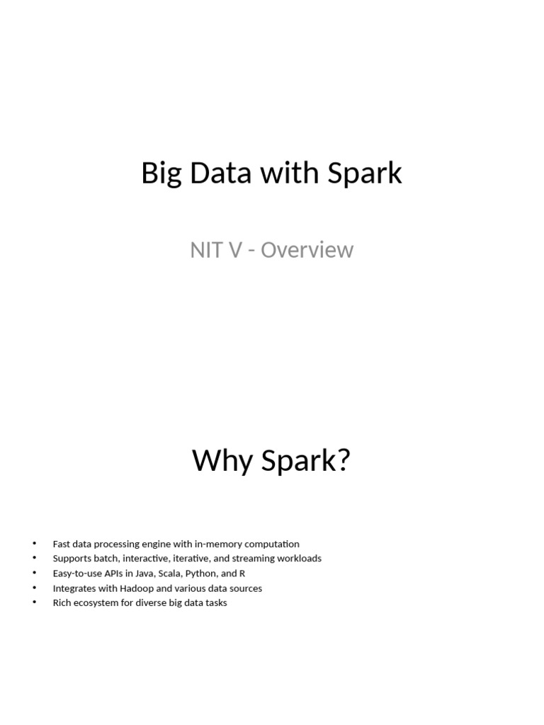 Apache Spark Overview and Ecosystem | PDF | Apache Spark | Computer Data