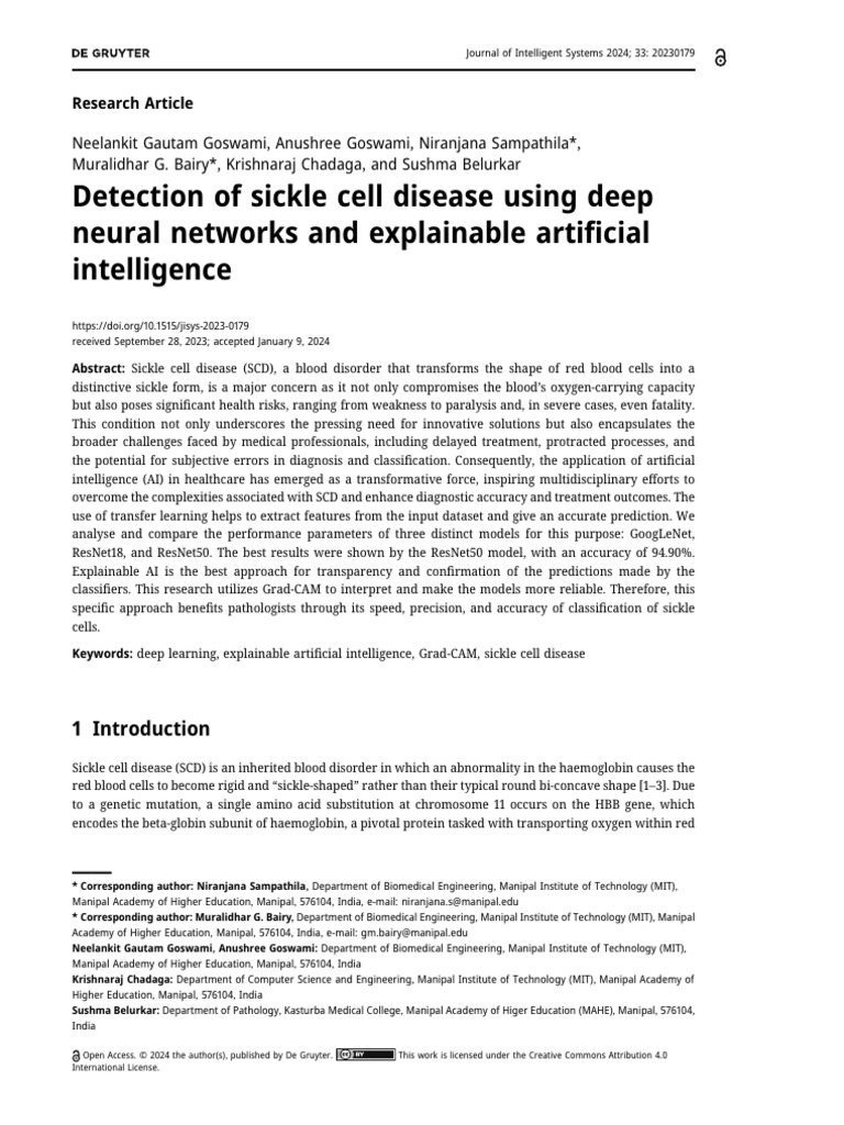 AI-Driven Sickle Cell Detection Methods | PDF | Deep Learning