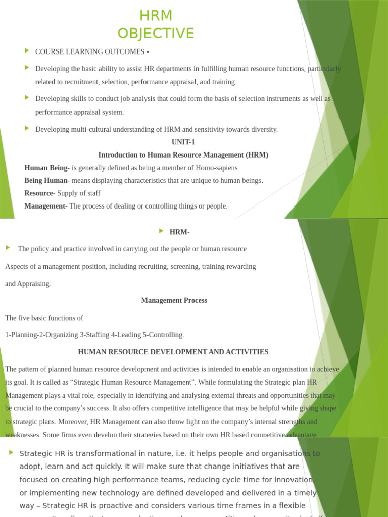 Strategic Human Resource Management Overview | PDF | Performance ...