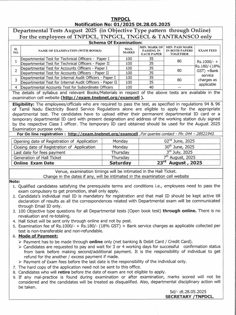 Aug 2025 Notification | PDF