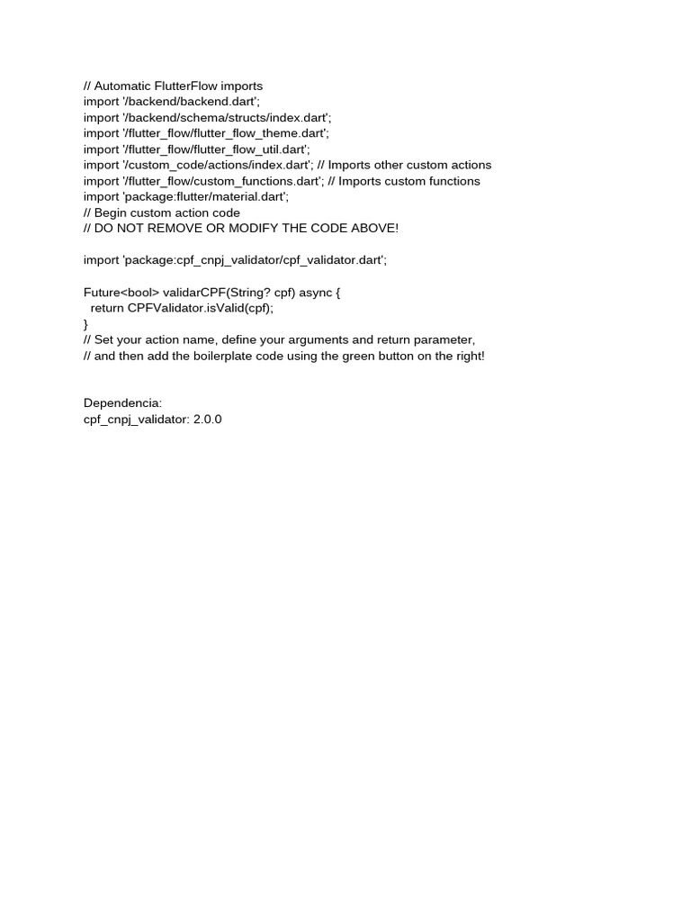 Validar CPF com FlutterFlow | PDF