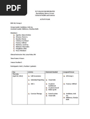 Activity Plan