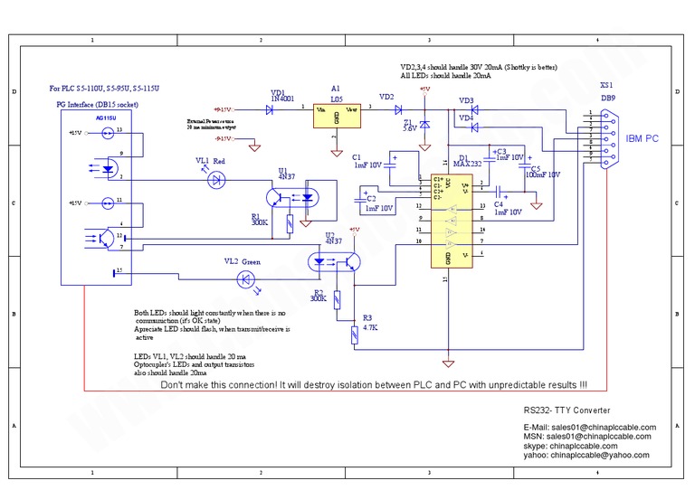 RS232 TTY Converter Circuit Diagram | PDF