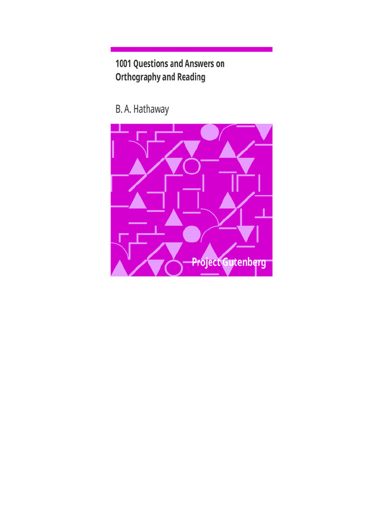 1001 Questions on Orthography & Reading | PDF | Alphabet | Word
