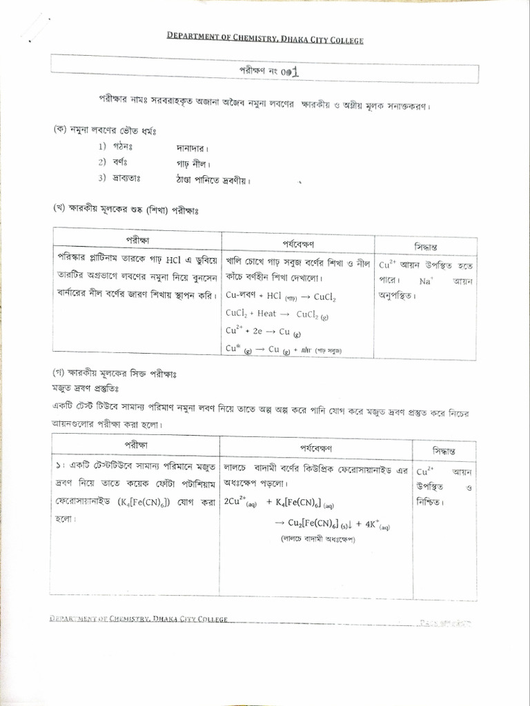 Chem Practical | PDF