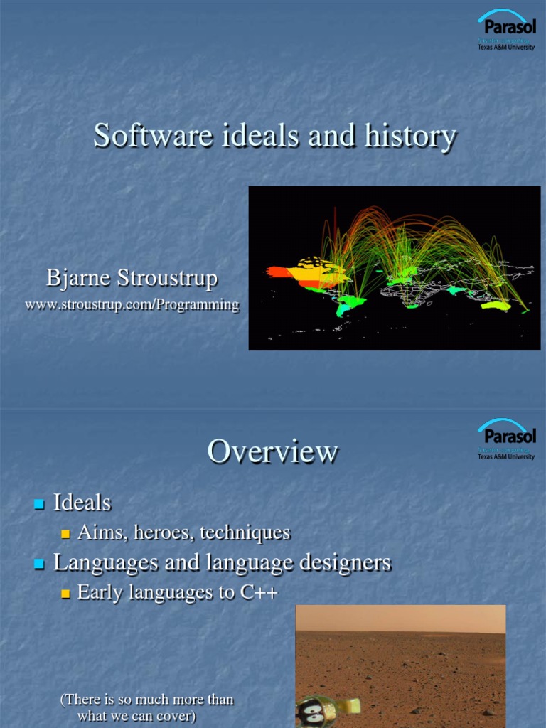 Software Ideals and History: Bjarne Stroustrup | PDF | C++ | Computer ...