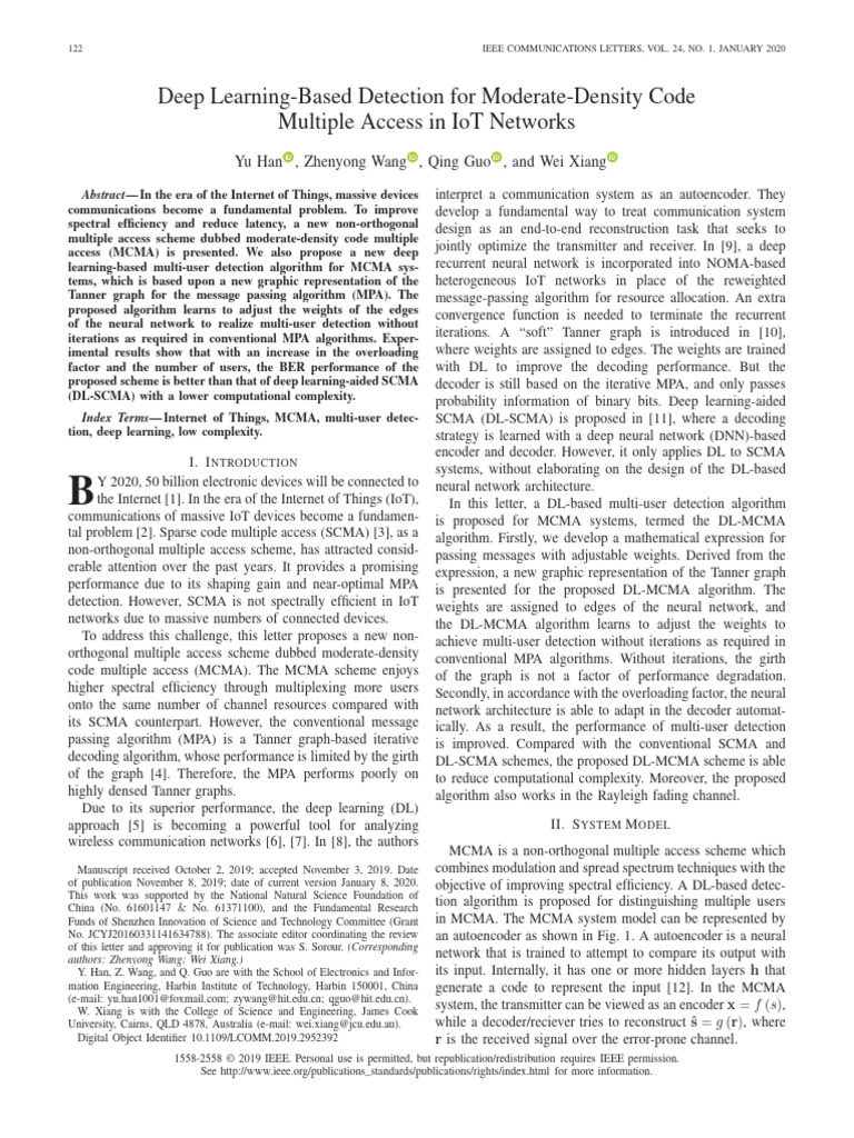 Deep Learning for MCMA in IoT Networks | PDF | Deep Learning | Internet ...