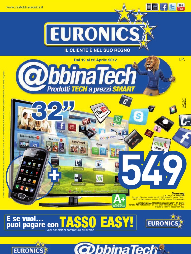 Volantino Euronics Roma Offerte Aprile | PDF, image size:768x1024