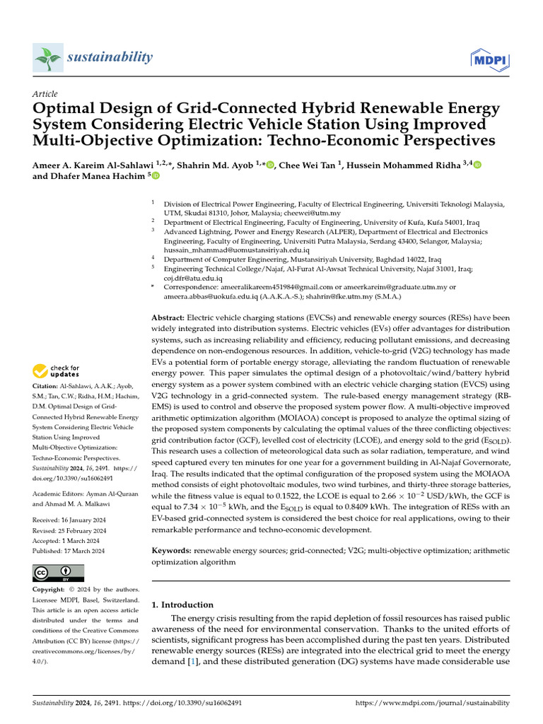 Optimal Hybrid Renewable Energy System Design | PDF | Mathematical ...