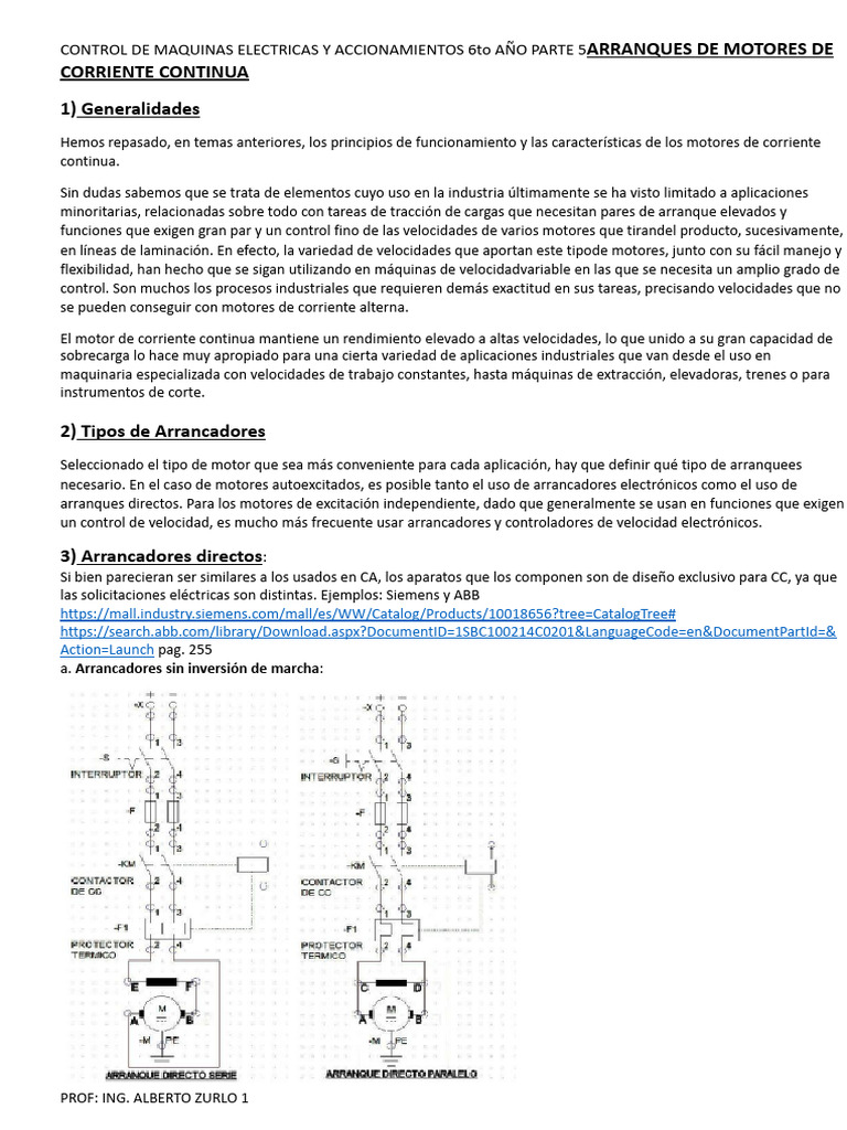 ARRANQUE DE MOTORES DE CC r1 | PDF | Corriente continua | Corriente ...