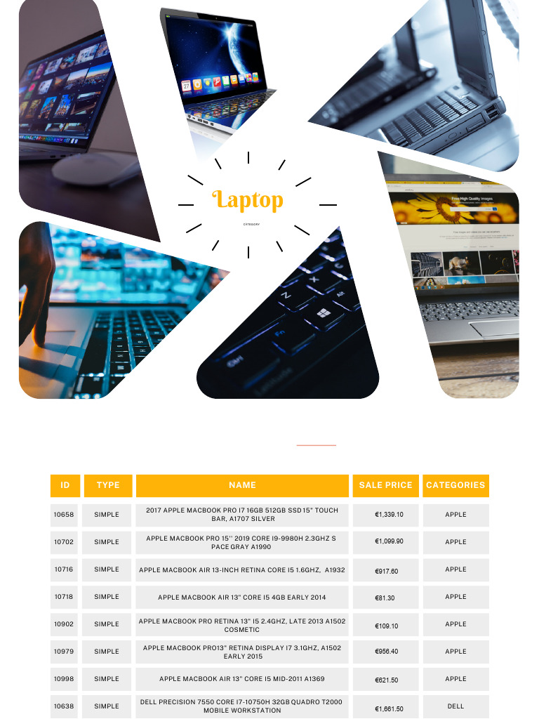 Apple and Dell Laptop Listings | PDF | Office Equipment | Microcomputers