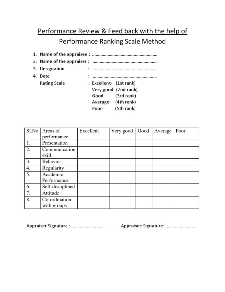 Performance Review Evaluation Template | PDF | Performance Appraisal ...