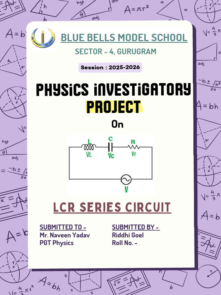 LCR Series Circuit Project Report | PDF | Inductor | Electrical Impedance