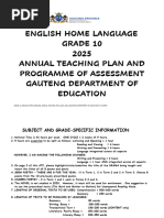 Grade 10 English Assessment Overview 2025 | PDF | Writing | Learning