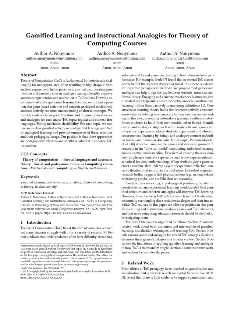 Gamification in Theory of Computing | PDF | Constructivism (Philosophy ...