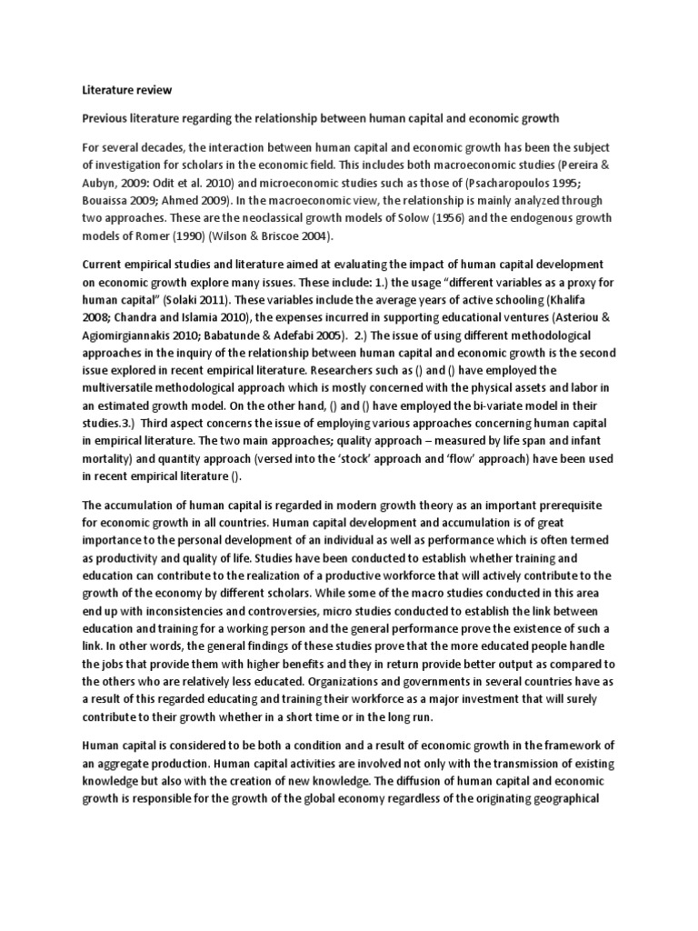 Human Capital's Impact on Economic Growth | PDF | Human Capital ...