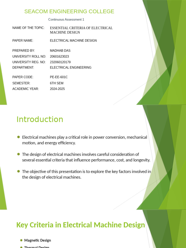 Key Criteria in Electrical Machine Design | PDF | Building Insulation ...