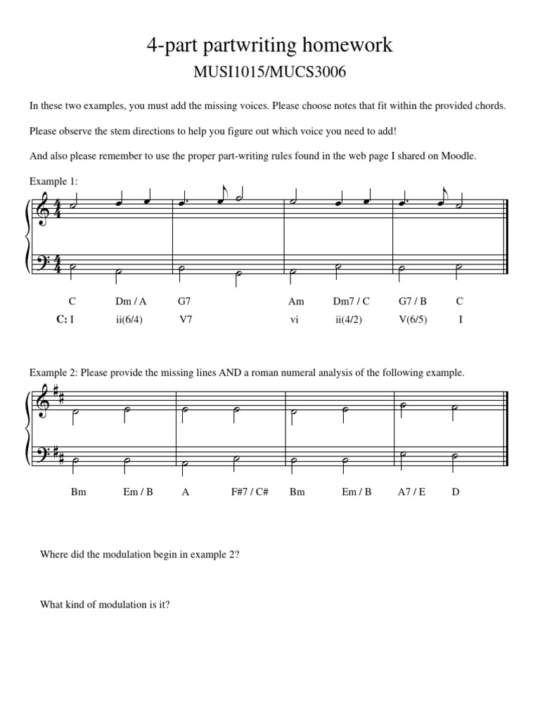 4-Part Partwriting Homework | PDF