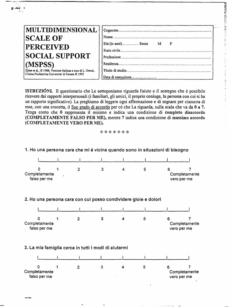 MSPSS | PDF