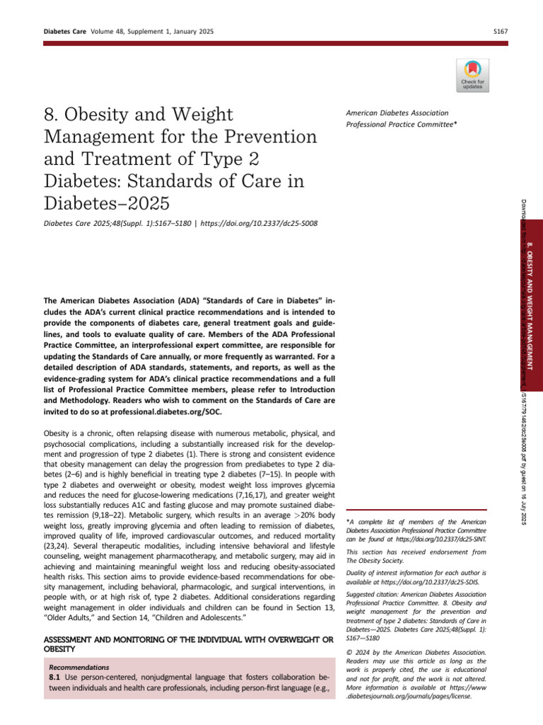 Obesity and Weight Management For The Prevention and Treatment of Type ...