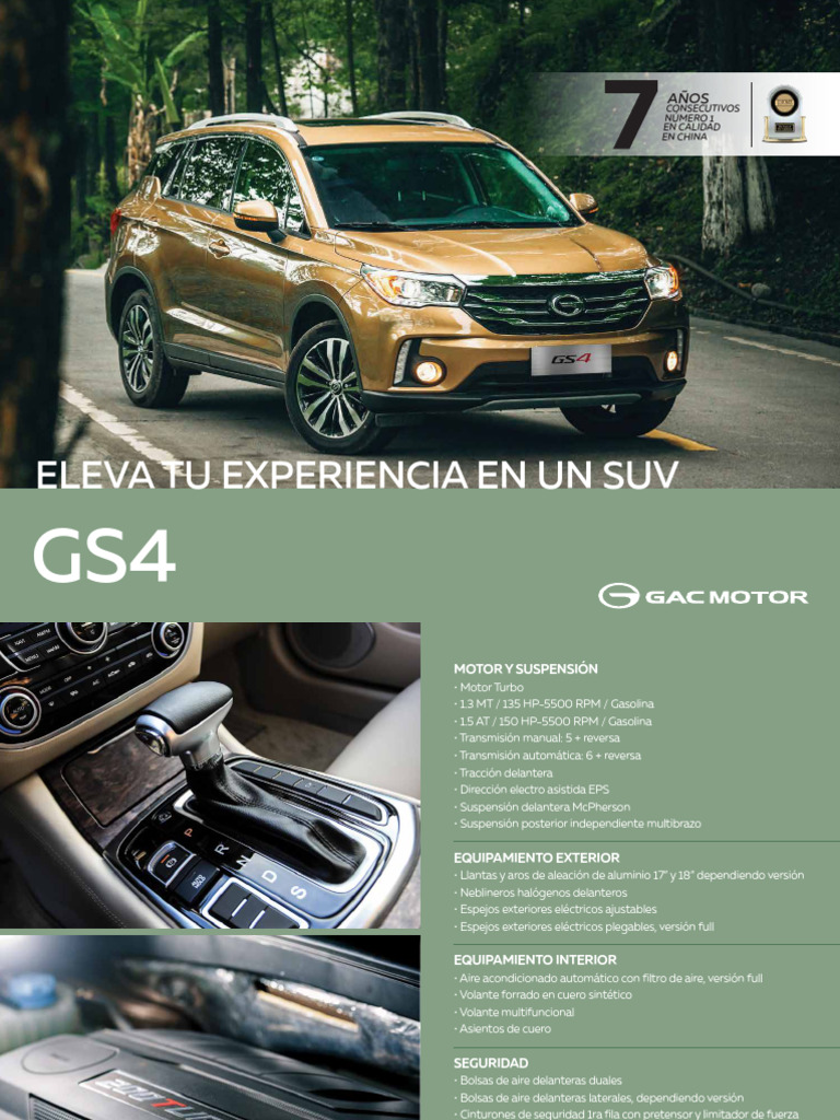 SUV GS4: Calidad y Tecnología Avanzada | PDF | Carros deportivos ...